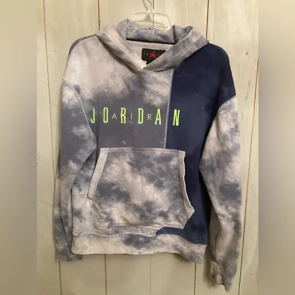 AIR JORDAN Sportswear DNA Pull-Over Hoodie CJ0226-406 Blue/Green Men’s‎ S…